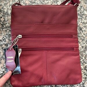 Genuine Leather Red Crossbody bag. Brand new with tags.